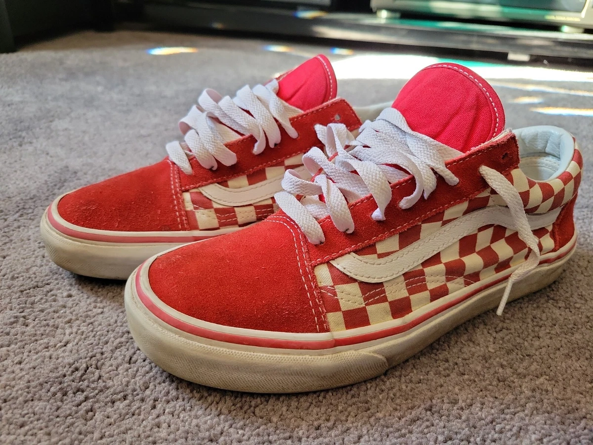 VANS Primary Check Racing Red Men&#039;s size 8 | eBay