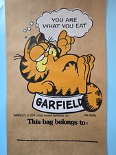 Vintage 1978 Garfield the Cat Paper Lunch Bag -Jim Davis Cartoon Lot Of 11