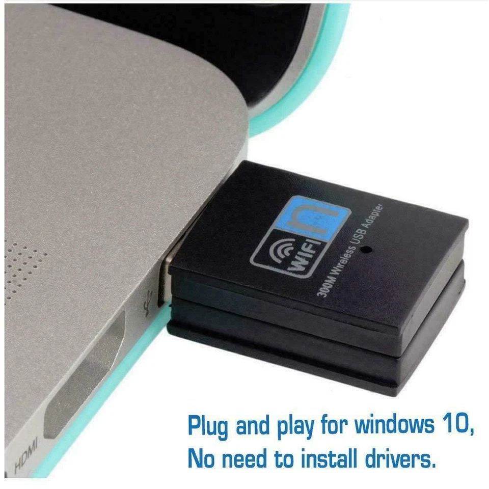 300Mbps Wifi Mini Usb Adapter Wireless Dongle Adaptor 802.11B G N Lan Network US - Image 3 of 4