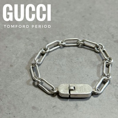 Authentic Gucci Tom Ford Silver 925 Chain Bracelet 16.5cm Made In  