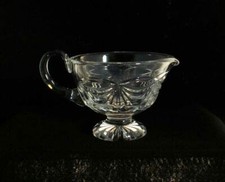 Noble Excellence Duchess Sauce Boat Footed Cut Crystal Clear Fan and Swag Poland