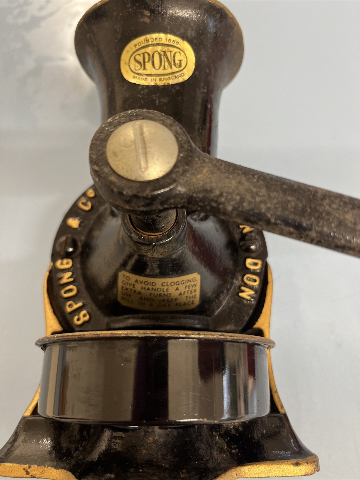 VINTAGE CAST IRON SPONG & CO COFFEE MILL GRINDER no 1 eBay