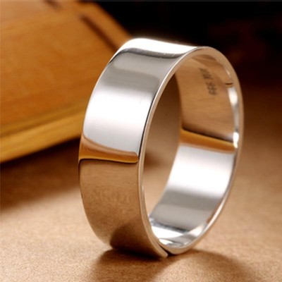 Bague Homme En Argent Massif 925 - Taille Réglable, Largeur 7mm - Neuf Avec étiquettes