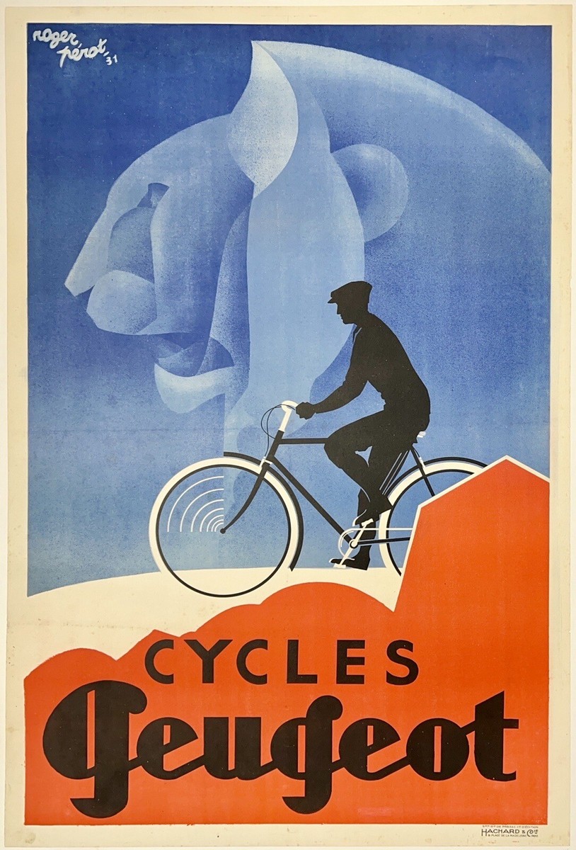 フランス　ヴィンテージ　絵 Original Vintage Poster CYCLES PEUGEOT Art Deco French