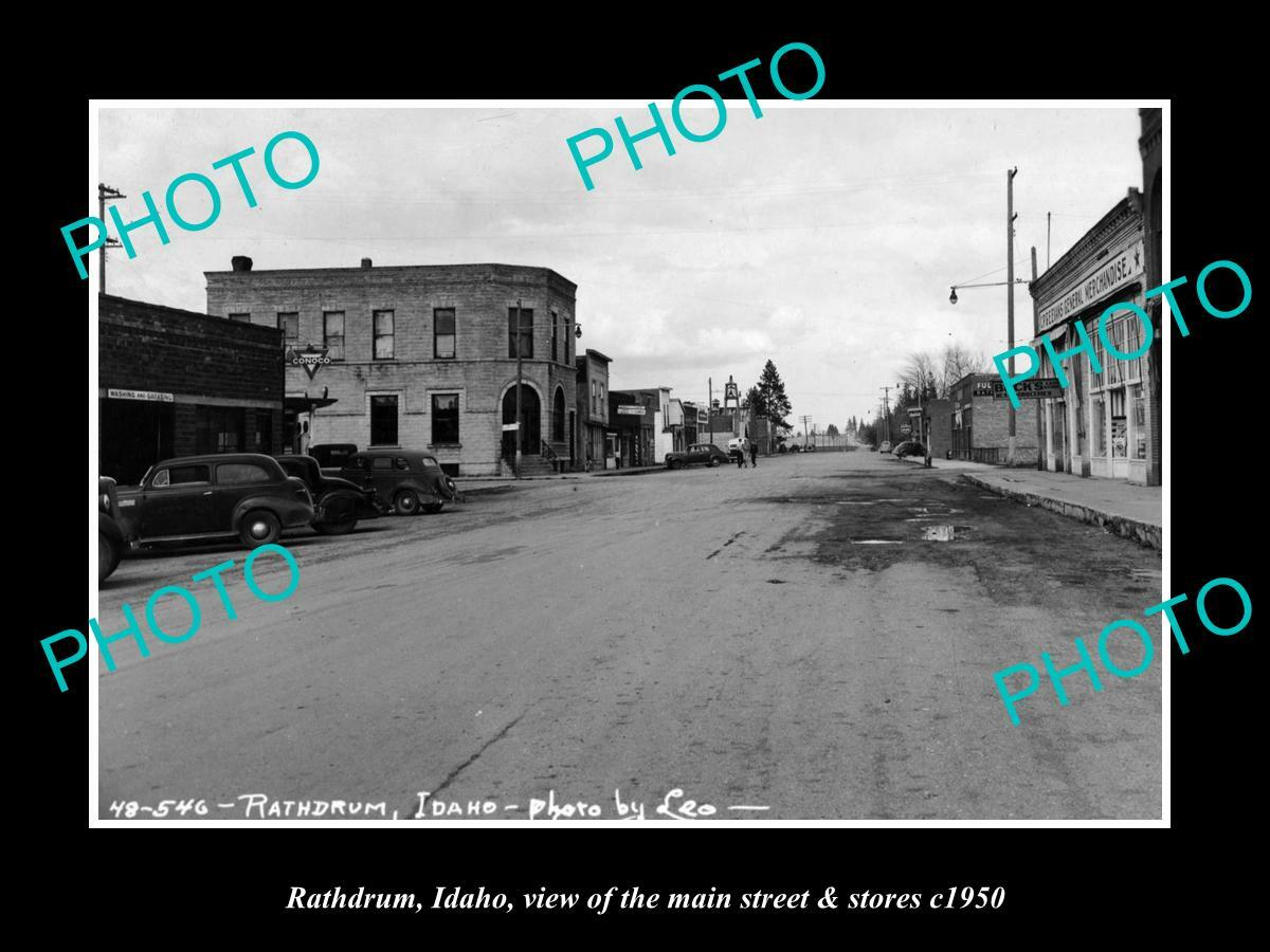 OLD 8x6 HISTORIC PHOTO RATHDRUM IDAHO THE MAIN STREET & STORES c1950 | eBay