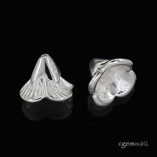2 Sterling Silver Flower Bead Cap Beads 8mm 97985