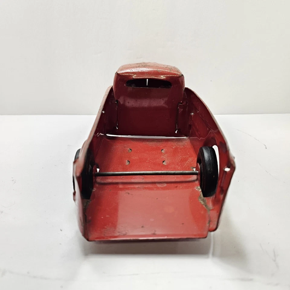 Camión de juguete Buddy L años 40 manguera contra incendios y bomba de agua vintage acero prensado metal  Foto 4 de 4