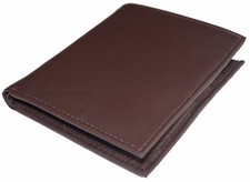 European Hipster Mens Wallet Cow Leather Bifold Credit Card-ID Holder Brown