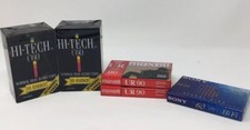 Lot Of Cassette Tapes 60 And 90 Min Maxell, Hitech and Sony Unopened New