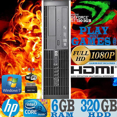 Ultraschneller HP Gaming Computer Core i3 8GB 1TB nVidia Geforce GT 730 2GB WLAN