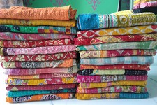 INDIAN VINTAGE WHOLESALE LOT 10 KANTHA BLANKET THROW QUILT HIPPY BOHEMIAN Quilts