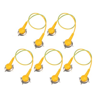 ESD Grounding Cable Cord Clip 30cm/11.81 Inch Yellow,Green,5 Pcs