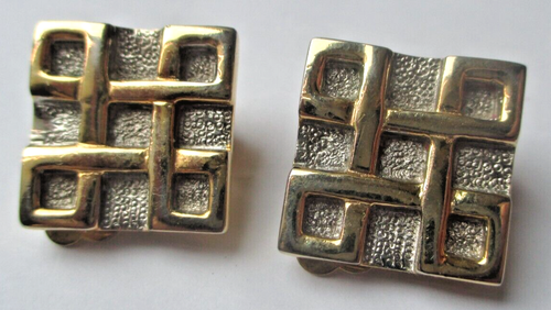 Boucles D'oreilles Clips Vintage – Or Et Argent – Effet Diamanté – Modèle 5514