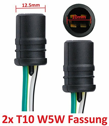 L&P - 2 attacchi T10 in gomma per lampadine W5W, W2, 1X9, 5D, B582 (F4m)