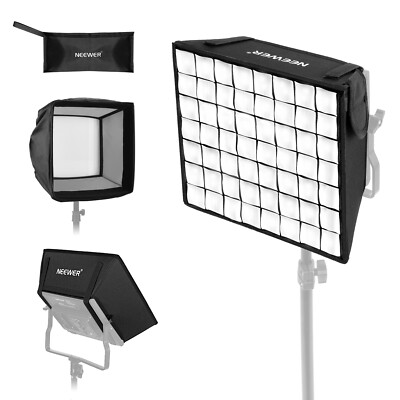 NEEWER 12.2  x 11.4  Foldable Softbox Diffuser with Grid Bag for LED Video Light