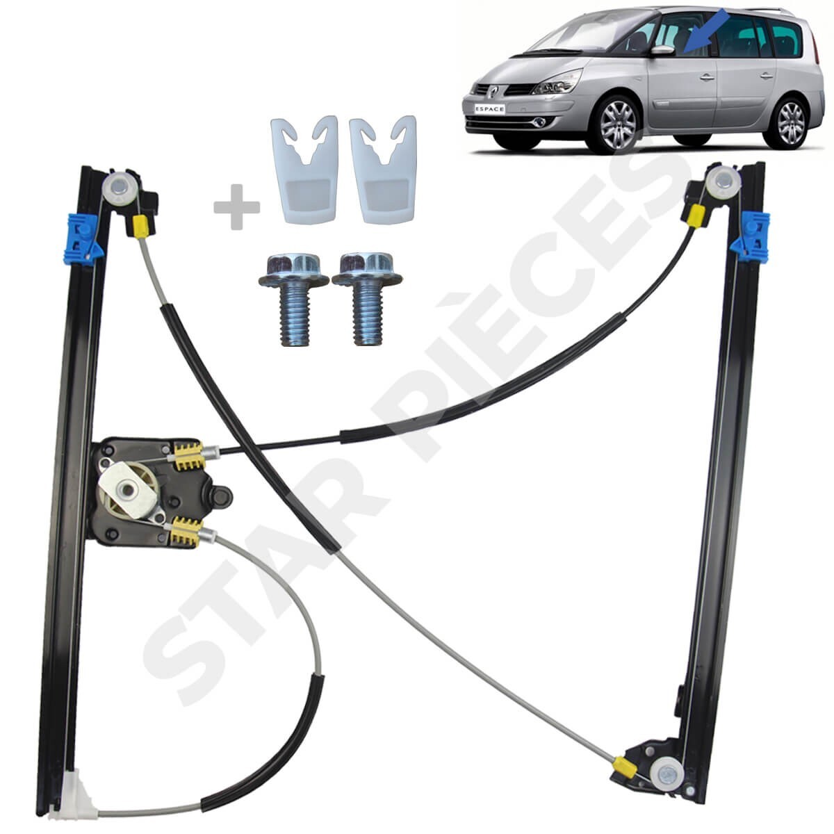 Lève-vitre électrique avant gauche à câbles renforcés pour Renault Espace 4 conducteur