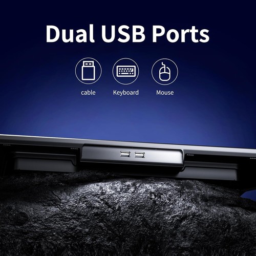 Ergonomic Multi-Function Laptop Cooling Pad with RGB Display & Dual USB Ports - Picture 8 of 9
