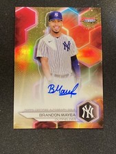 2023 Bowman's Best BRANDON MAYEA Best Of 2023 Auto Gold Refractor /50 Yankees