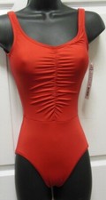 Body Wrappers P521 SCARLET Shirredfront Tank leotard flattering style line