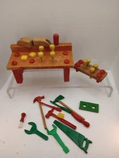 VINTAGE 1960s PLAYSKOOL WORKBENCH  WITH TOOLS Plus Extras As Shown.