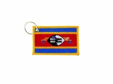 Keychain keyring embroidered embroidery patch double sided flag swaziland