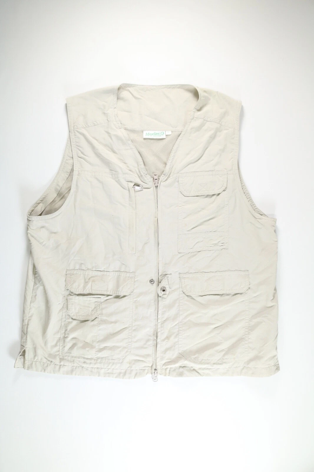 Mens Magellan's Beige Fishing Vest Large GUC