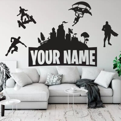 Fortnite Wandsticker Kindername PVC Mehrfarbig Iron Man Spider-Man