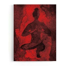 Yoga Abstract Framed Canvas Stretched Ready to Hang 50x40 Home decor Gift.
