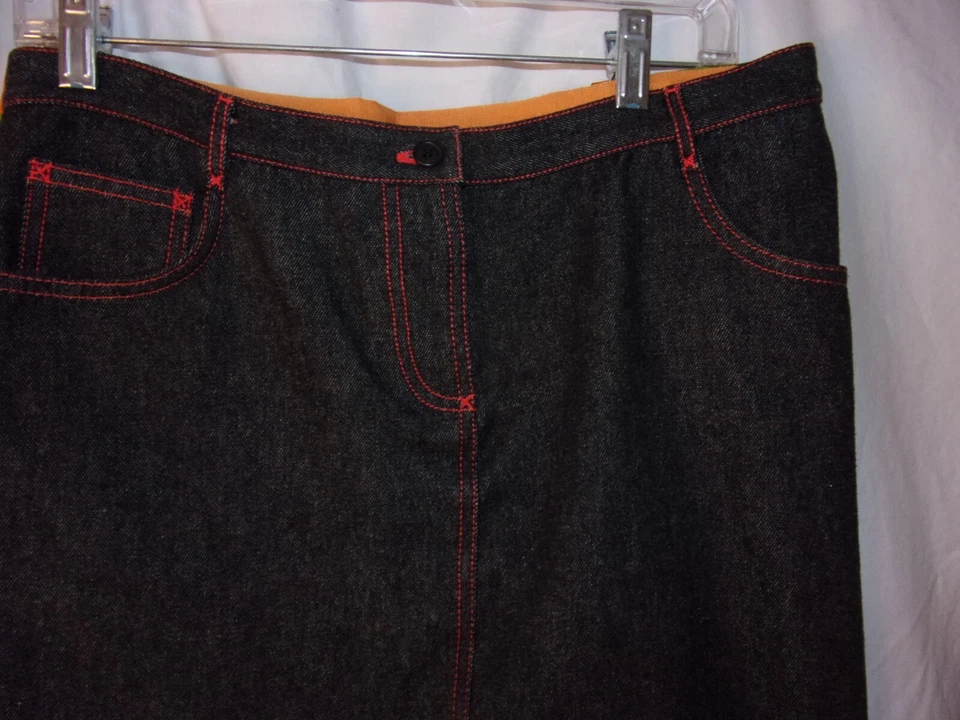 Falda Floral Naranja 42 FABULOSA Damas Vintage Dolce & GAbbana Denim y Seda Foto 3 de 4