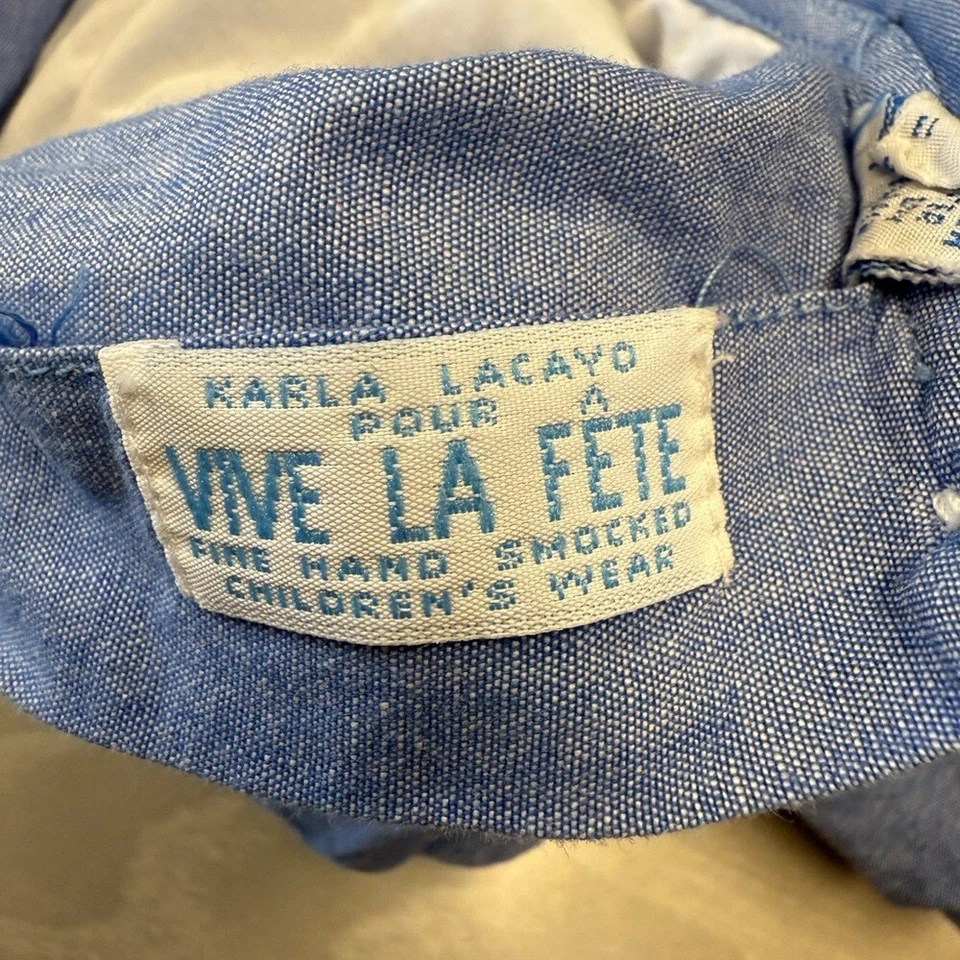 Mameluco Vive La Fete Niños Niña Talla 4 Algodón Fino Cambray Burbuja Foto 4 de 4