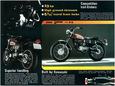 KAWASAKI Brochure F4 Sidewinder & F3 Bushwhacker 1970 Sales