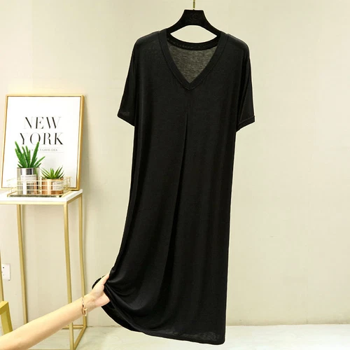 Mujeres Manga Corta Camisón Camisa para Dormir Camiseta Pijama Prenda para el torso Vestido Camiseta Camisón - Imagen 15 de 30