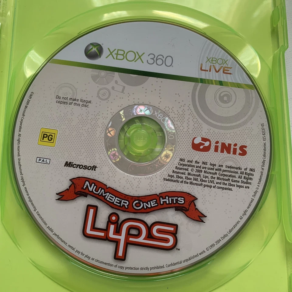 Number One Hits Lips #1 XBOX 360 Microsoft COMPLETE w/ Manual iNiS 2009 PAL - Image 4 of 4