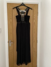 Quiz Maxi Dress Size 12 Embellished Draped Ruched Party Evening Wear