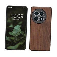  Real Wood Case Compatible with OnePlus 13 Case - Hard Wooden Cover dark brown