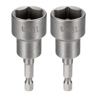 "2 St. Nussaufsatz 19Mm 1/4\" Sechskant 2.56\" Magnet Grau"