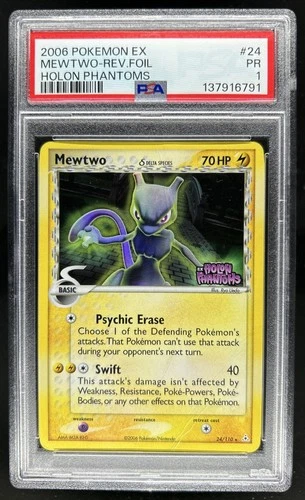 2006 Pokemon EX Holon Phantoms Mewtwo Delta Species Reverse Holo #24/110 PSA 1