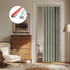 100 Blackout Magnetic Accordion Door Curtain - 43"W x 79"L Pack of 1 Grey