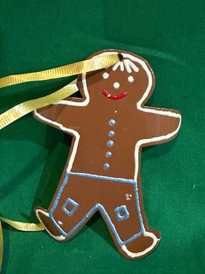 Handmade Metal Ginger Bread Man 3 3/4'' Tall Christmas Ornament Great Cond. BX4