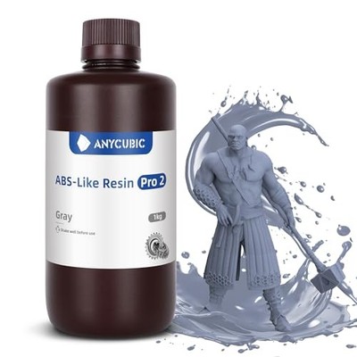  ABS-Like Resin Pro 2, Upgraded 8K 3D Printer Resin with Enhanced 1 kg Grey