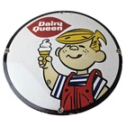 Vintage Dairy Queen Boy Mascot Porcelain Sign - Ice Cream Cone Sign