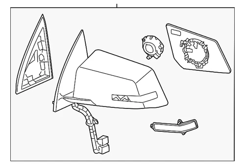 Genuine GM Primed Passenger Side Door Mirror 84216800
