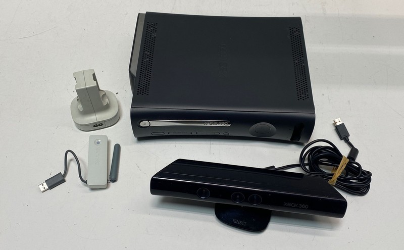 Microsoft Xbox 360 Elite 120GB Console Kinect Wireless Adapter For Parts
