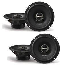 2 Pairs (4 Total) Alpine EL-E65-G 6.5" 2-way 4-ohm Coaxial Car Speakers