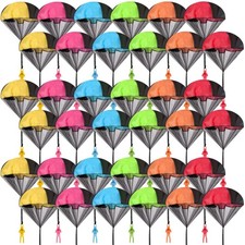 36PCS Parachute Toy, No Tangle Throwing Men, Hand Throw Army Man, 6 Colors - ...