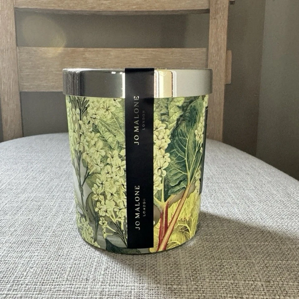 JO MALONE LONDON Vela Perfumada Blanca Lila y Ruibarbo 200g Tamaño Completo Nueva Foto 2 de 4