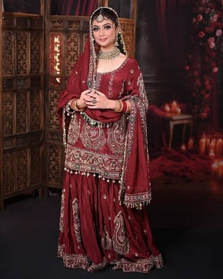 Pakistanisches Kleid Salwar Kameez Ready To Wear Anzüge indische Hochzeit Par...