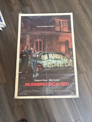 RUNNING SCARED 1986 27x41'' Original Movie Poster Billy Crystal Hines Folded 1-SH