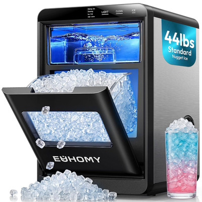Nugget Ice Maker Countertop, 44Lbs/24H Sonic Ice Maker Machine, Self-Cleaning Pe