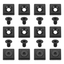 12Pcs Profile End Cap, Zinc Alloy 2020 EU Standard T-Slot Extrusion, Black